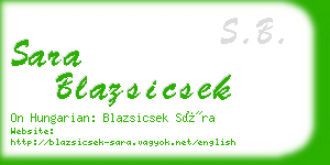 sara blazsicsek business card